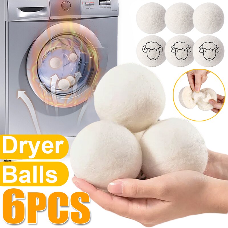 Reusable Wool Dryer Balls (6)