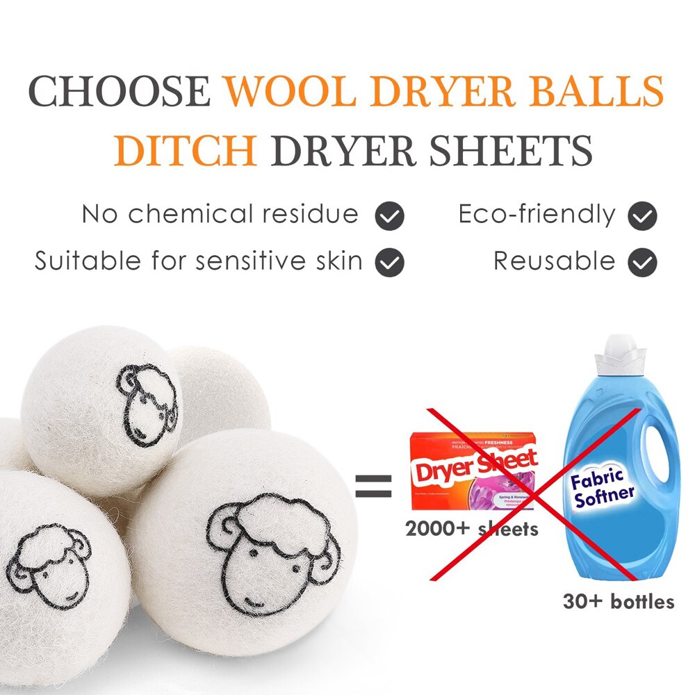 Reusable Wool Dryer Balls (6)